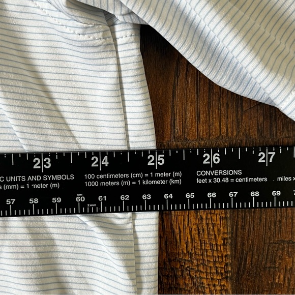Peter Millar Summer Comfort White Blue Striped Golf Polo Shirt | Men’s Size XL - Picture 3 of 6